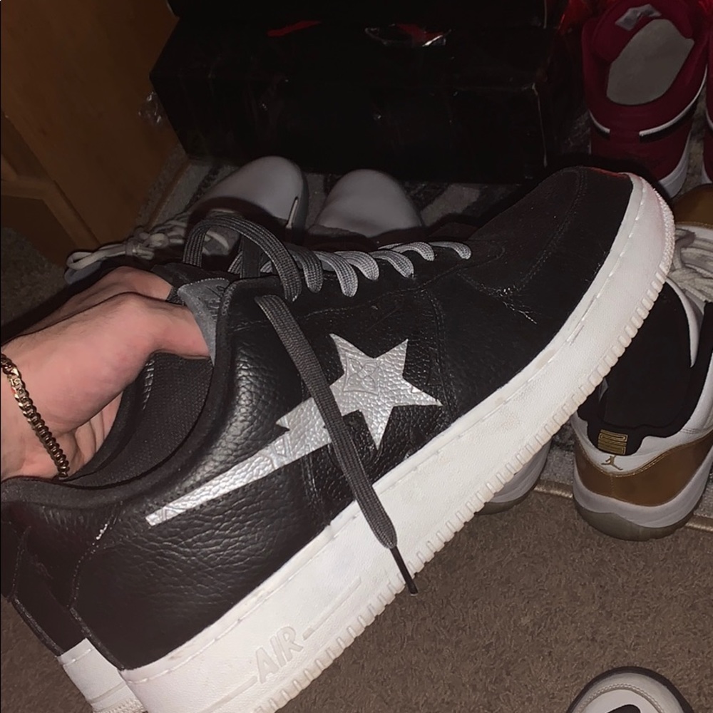 Custom bape Air Force 1 with Louis Vuitton leather